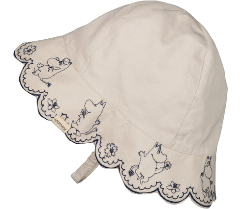 Palarie din bumbac cu broderie si snur elastic